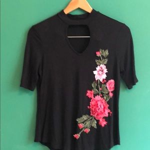 Floral embroidered top